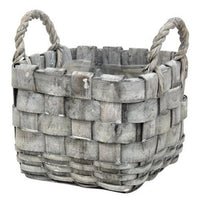 2 Set Square Graywashed Planter Baskets - The Fox Decor