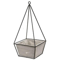 Wood Plant Holder w Triangle Metal Frame - The Fox Decor