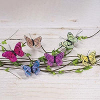Feather Butterfly Clip 6 Asstd - The Fox Decor