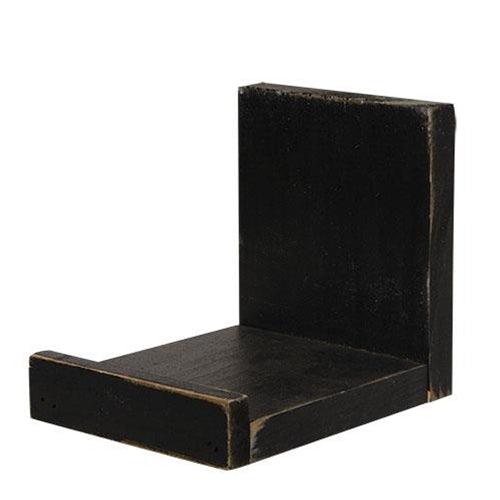 Distressed Black Wooden Bowl Frame Holder - The Fox Decor