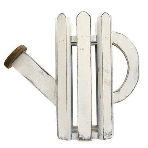 Distressed Wooden Picket Watering Can 2 Asstd - The Fox Decor