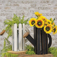Distressed Wooden Picket Watering Can 2 Asstd - The Fox Decor