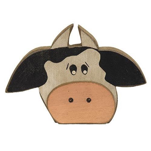 Distressed Wooden Cow Sitter - The Fox Decor