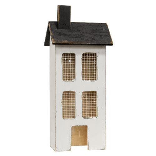 Distressed Wooden Large White Light Up House - The Fox Decor