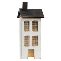 Distressed Wooden Large White Light Up House - The Fox Decor