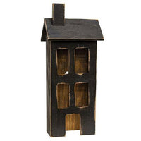 Distressed Wooden Large Black Light Up House - The Fox Decor