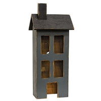 Distressed Wooden Large Blue Light Up House - The Fox Decor