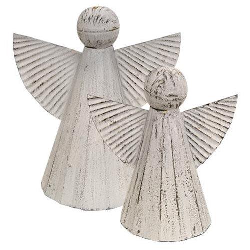 2 Set Shabby Chic Metal Angels - The Fox Decor