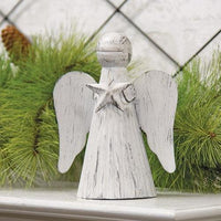 Shabby Chic Metal Angel Holding Star - The Fox Decor