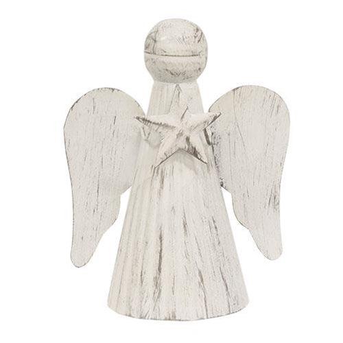 Shabby Chic Metal Angel Holding Star - The Fox Decor