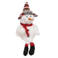 Stuffed Fleece Snowman Sitter 2 Asstd - The Fox Decor
