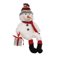 Stuffed Fleece Snowman Sitter 2 Asstd - The Fox Decor