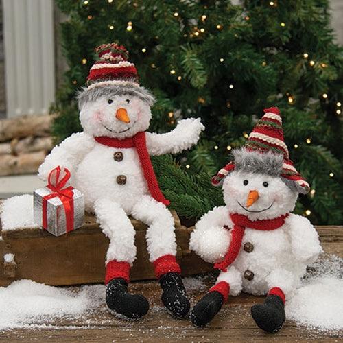 Stuffed Fleece Snowman Sitter 2 Asstd - The Fox Decor