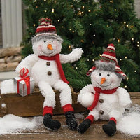 Stuffed Fleece Snowman Sitter 2 Asstd - The Fox Decor
