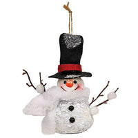 Twig & Sequin Snowman Ornament 2 Asstd - The Fox Decor