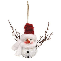 Twig & Sequin Snowman Ornament 2 Asstd - The Fox Decor