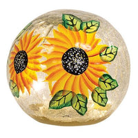 Sunflowers Crackled Glass LED Light Orb - The Fox Decor