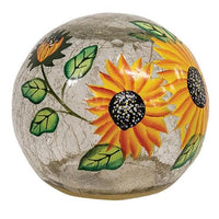 Sunflowers Crackled Glass LED Light Orb - The Fox Decor