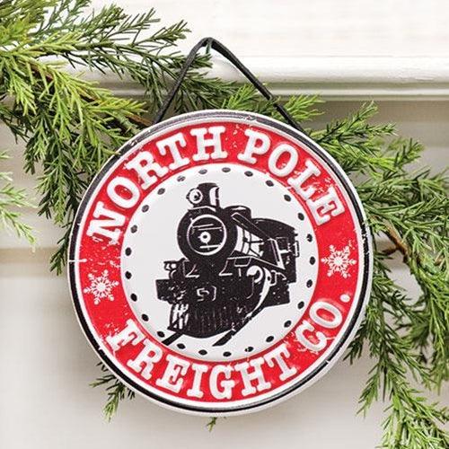 North Pole Freight Co Embossed Metal Ornament - The Fox Decor