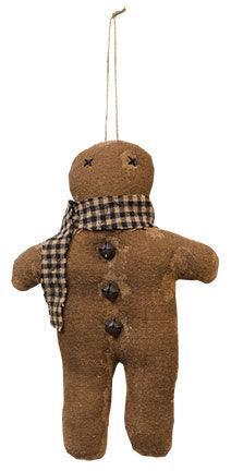 Stuffed Gingerbread Cookie w Scarf Ornament - The Fox Decor