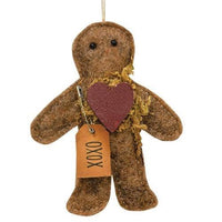 XOXO Gingerbread Man Felt Ornament - The Fox Decor