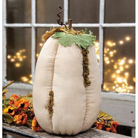 Mossy White Stuffed Pumpkin - The Fox Decor