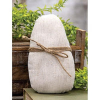 Large Ivory Egg With Jute Bow - The Fox Decor