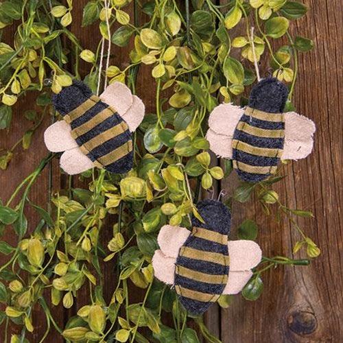 3 Set Mini Bee Ornaments - The Fox Decor