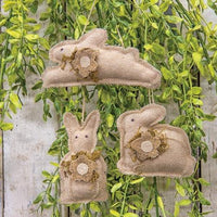3 Set Mini Flower Bunny Ornaments - The Fox Decor
