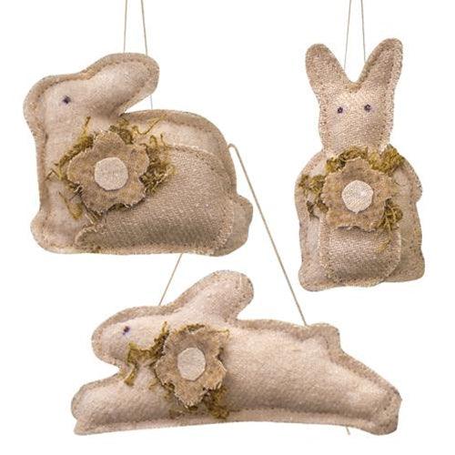 3 Set Mini Flower Bunny Ornaments - The Fox Decor