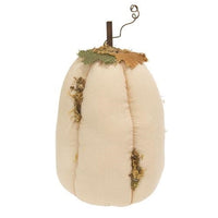 Mossy White Stuffed Pumpkin 4.75 x 9
