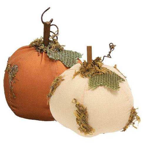 Mossy Stuffed Pumpkin 325 x 375 2 Asstd - The Fox Decor