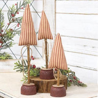 Red Ticking Stripe Christmas Tree on Base 13 - The Fox Decor