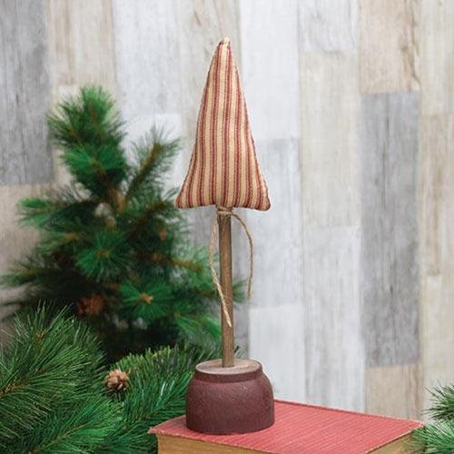 Red Ticking Stripe Christmas Tree on Base 13 - The Fox Decor