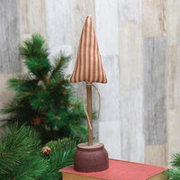 Red Ticking Stripe Christmas Tree on Base 13 - The Fox Decor