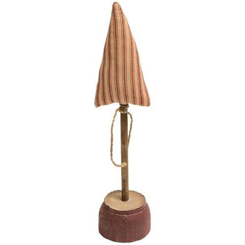 Red Ticking Stripe Christmas Tree on Base 13 - The Fox Decor