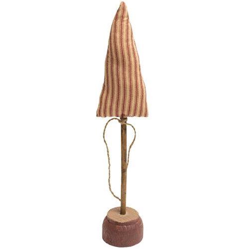 Red Ticking Stripe Christmas Tree on Base 16 - The Fox Decor