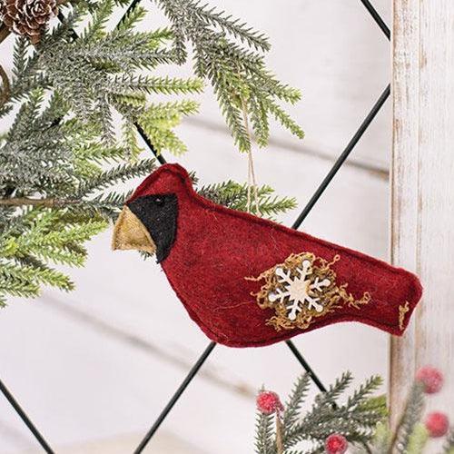 Felt Cardinal With Snowflake Ornament - The Fox Decor