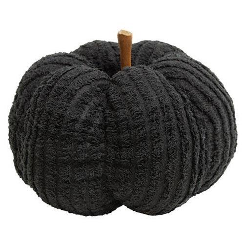 Black Chenille Stuffed Pumpkin 45 - The Fox Decor