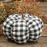 Black & White Buffalo Check Stuffed Felt Pumpkin 65 - The Fox Decor
