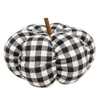 Black & White Buffalo Check Stuffed Felt Pumpkin 65 - The Fox Decor