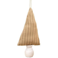 Green Ticking Stripe Fabric Christmas Tree Ornament 75 - The Fox Decor