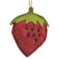 Mini Beaded Felt Strawberry Ornament - The Fox Decor