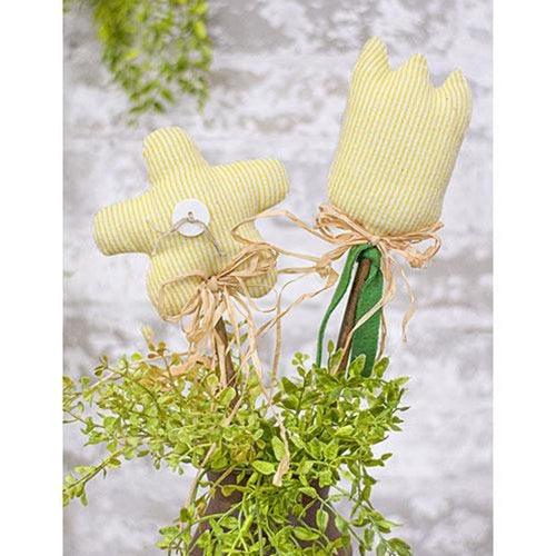 Yellow Striped Flower Poke - The Fox Decor