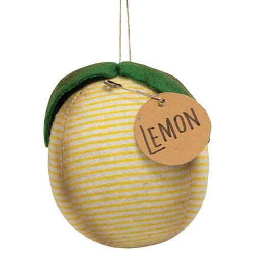 Striped Fabric Primitive Lemon Ornament - The Fox Decor
