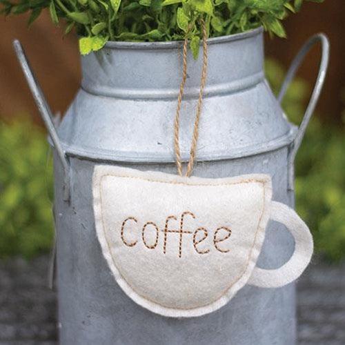 Felt Stitched Coffee Cup Ornament - The Fox Decor