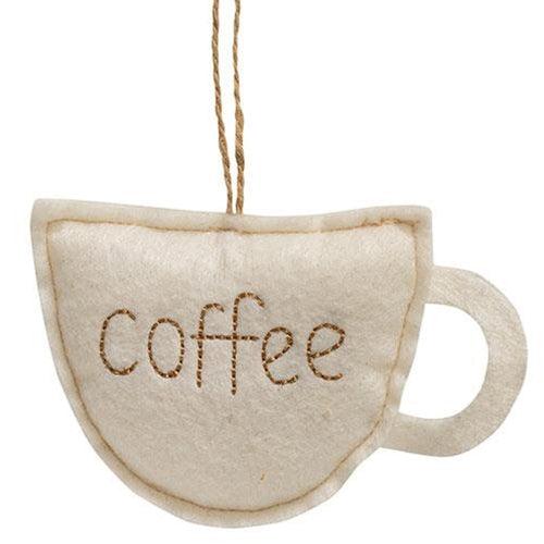 Felt Stitched Coffee Cup Ornament - The Fox Decor