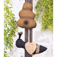 2 Set Primitive Bumble Bee and Hive Ornaments - The Fox Decor