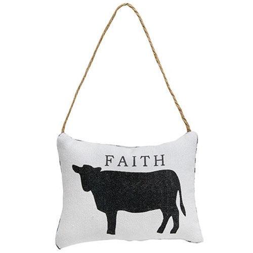 Faith Cow Pillow Ornament - The Fox Decor
