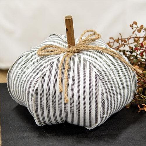 Ticking Stripe Stuffed Pumpkin 8 - The Fox Decor